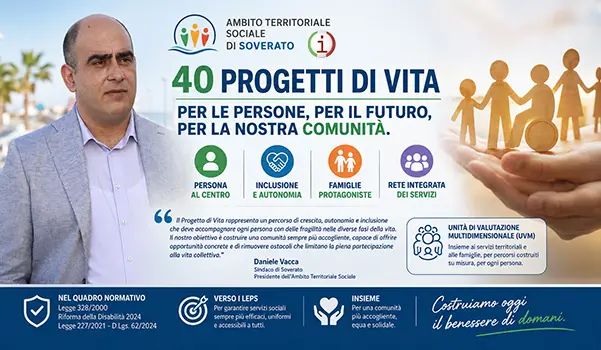 Soverato, al via 40 Progetti di Vita per rafforzare inclusione e servizi sociali