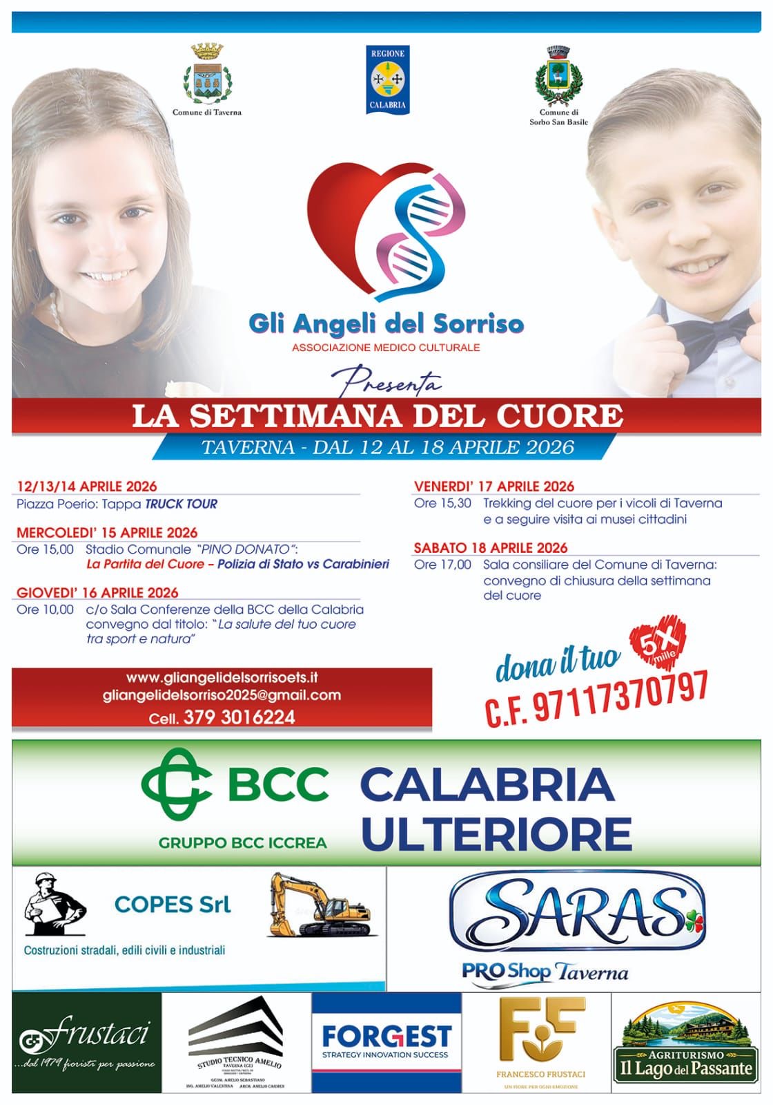 Taverna, una settimana per il cuore: prevenzione, sport e comunità al centro dell’iniziativa “Gli Angeli del Sorriso”