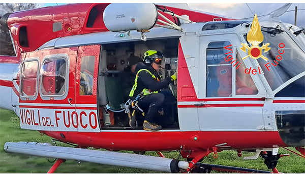 Bagaladi, escursionista disperso ritrovato e salvato dai Vigili del Fuoco grazie al supporto aereo