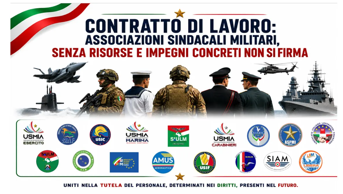 Contratto di lavoro 2025-2027: le Associazioni sindacali militari, senza risorse e impegni concreti, non firmano