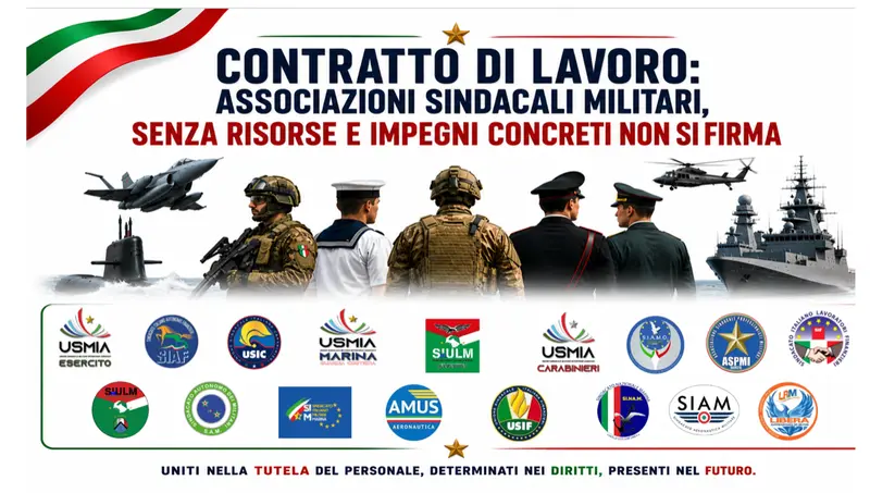 Contratto di lavoro 2025-2027: le Associazioni sindacali militari, senza risorse e impegni concreti, non firmano