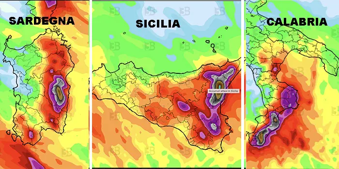 Ciclone mediterraneo: allerta meteo su Sardegna, Sicilia e Calabria per piogge estreme e mareggiate