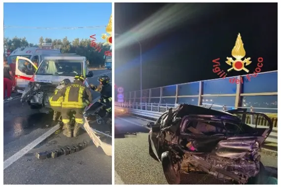 Incidenti sulla SS106: Vigili del Fuoco in azione a Catanzaro e Sellia Marina, feriti e traffico bloccato