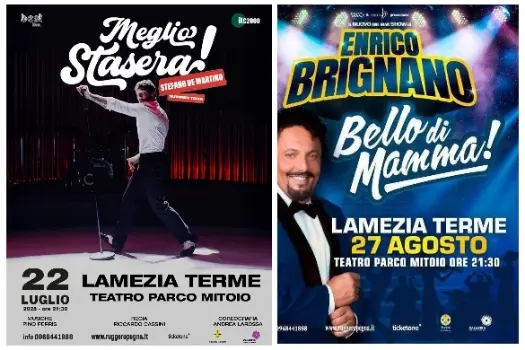 Estate 2025 a Lamezia: al Parco Mitoio gli show di Stefano De Martino ed Enrico Brignano