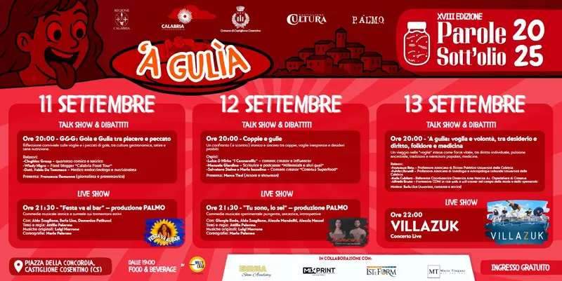 VIII^ edizione la rassegna culturale “Parole sott’olio” Castiglione Cosentino