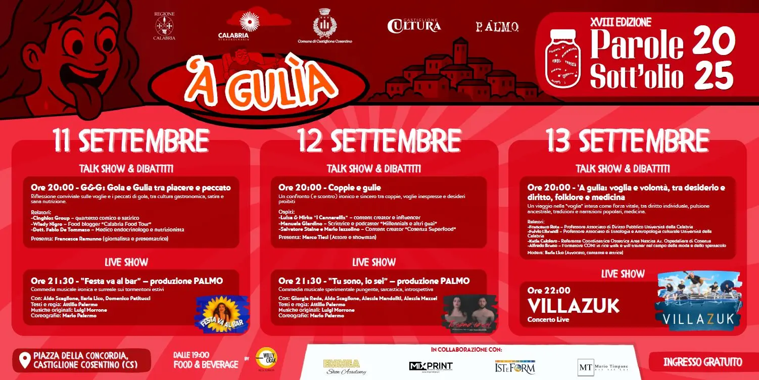 VIII^ edizione la rassegna culturale “Parole sott’olio” Castiglione Cosentino
