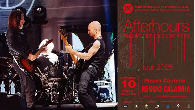 Fatti di Musica 2025, sarà Piazza Castello di Reggio ad ospitare l’unico concerto in Calabria  degli Afterhours di Manuel Agnelli