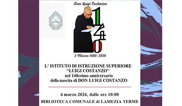 Il 6 marzo a Lamezia Terme commemorazione del sacerdote Don Luigi Costanzo con l'IIS a lui dedicato