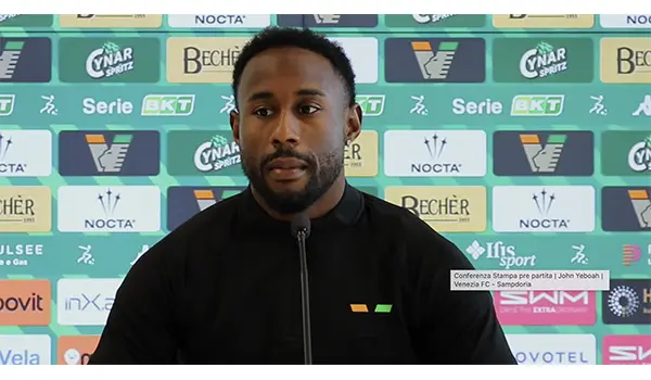 Venezia FC, Yeboah dopo la sconfitta di Catanzaro: “Siamo affamati e vogliamo reagire contro la Sampdoria”