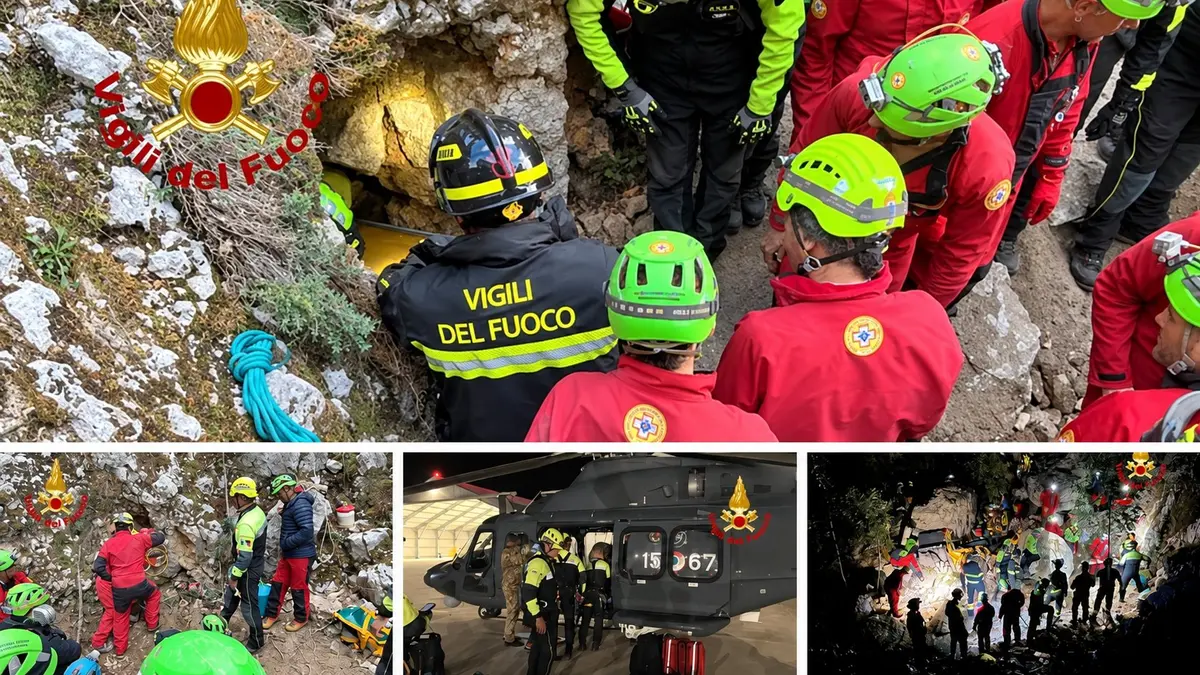 Sardegna speleologo Luca Olmetto salvato dopo 27 ore sotto una frana nella grotta di Gorropeddu