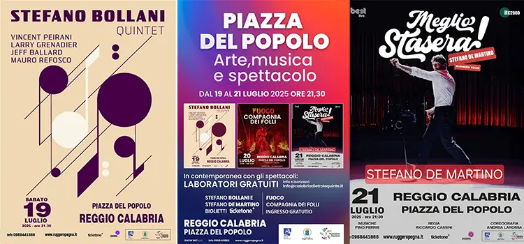 Reggiofest2025, da domani in Piazza del Popolo Stefano Bollani, Compagnia dei Folli e Stefano De Martino