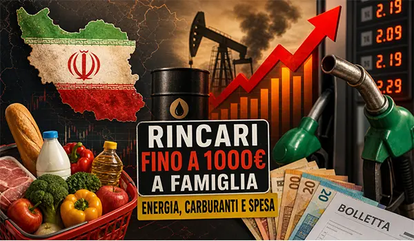 Guerra in Iran e rincari in Italia: fino a 1000 euro in più a famiglia tra energia, carburanti e spesa