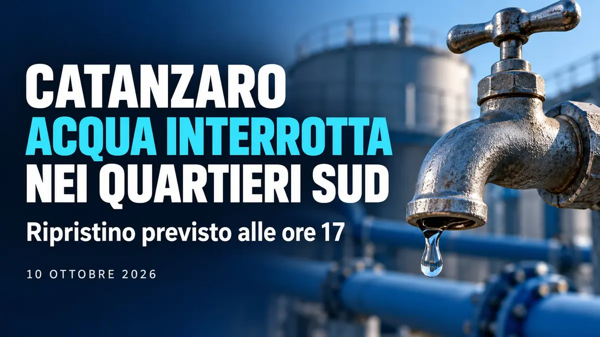 Catanzaro acqua interrotta nei quartieri sud ripristino previsto alle 17