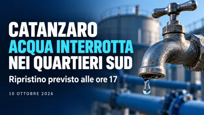 Catanzaro acqua interrotta nei quartieri sud ripristino previsto alle 17