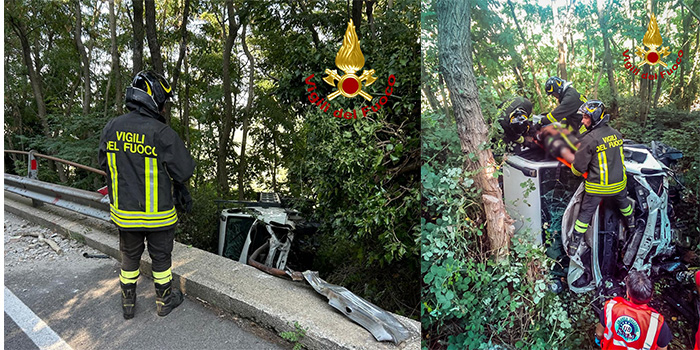Incidente sulla SS107 nei pressi di San Fili: intervento dei Vvf per un autocarro finito fuoristrada