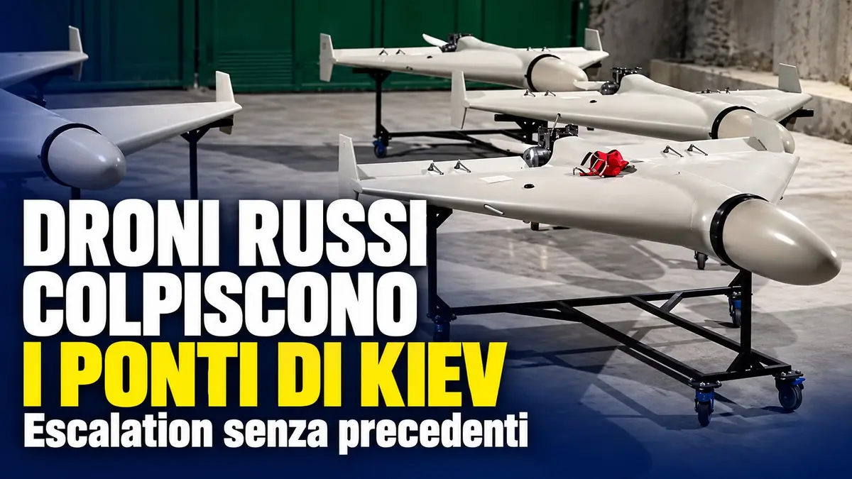 Droni russi colpiscono i ponti di Kiev: escalation senza precedenti