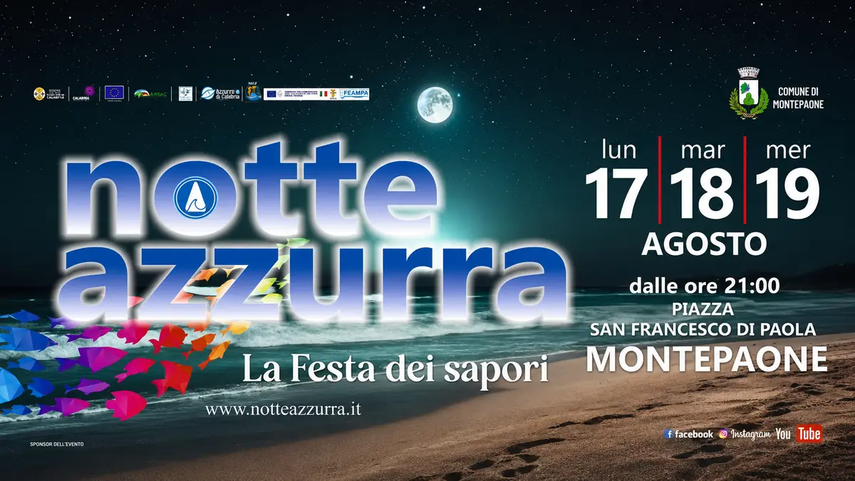 Montepaone, al via La Notte Azzurra: tre serate tra sapori calabresi, musica e comicità