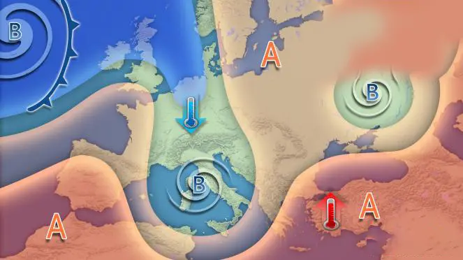 Meteo Italia, vortice afro mediterraneo porta piogge e temporali fino a metà settimana