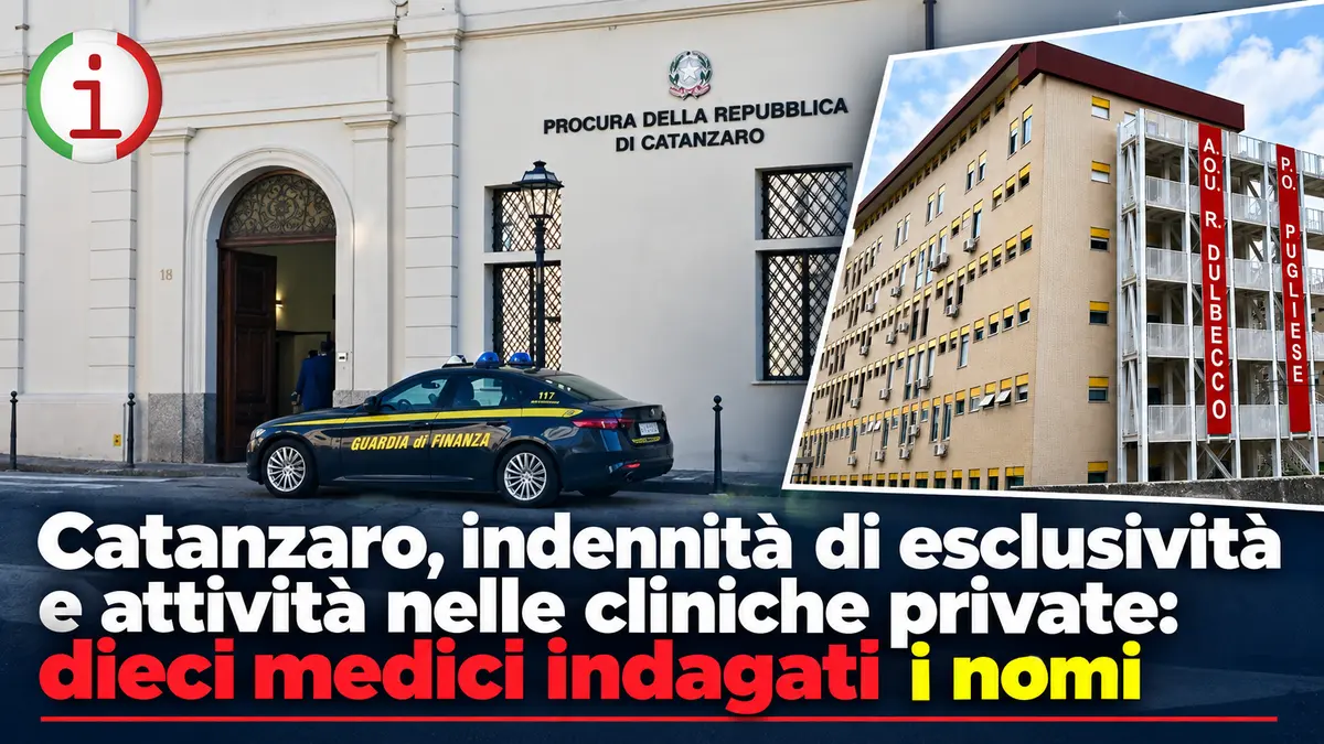 Catanzaro, indennità di esclusività e attività nelle cliniche private: dieci medici indagati