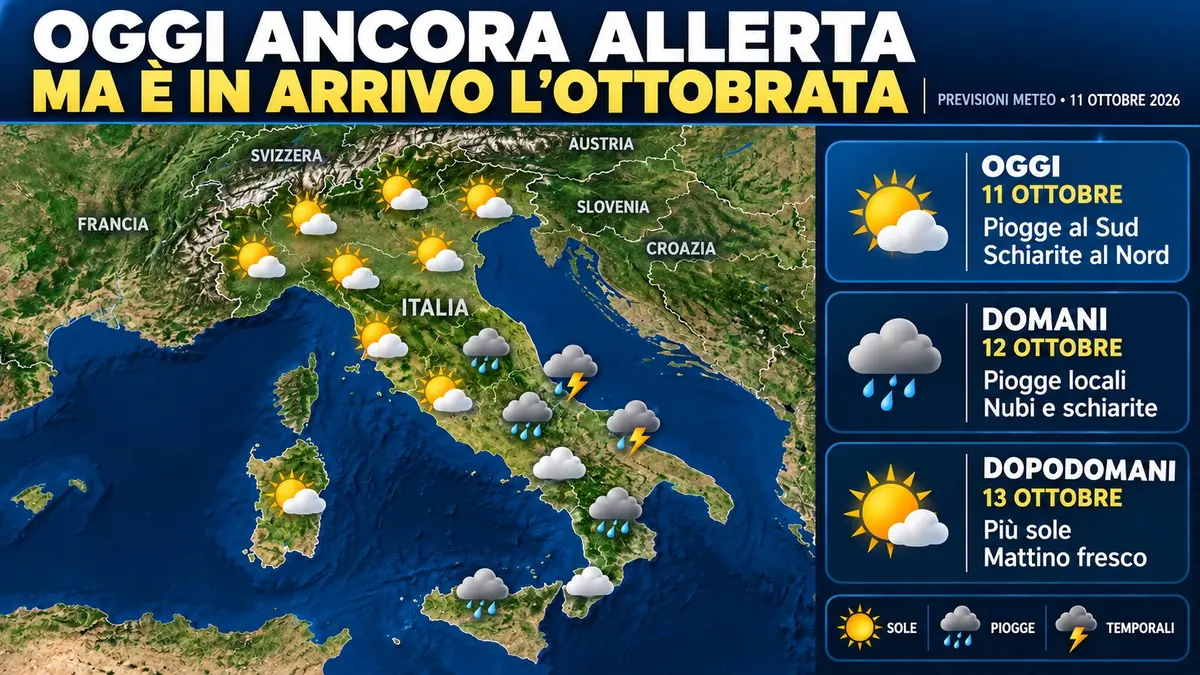 Meteo oggi ancora allerta ma è in arrivo l’ottobrata
