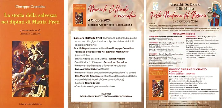 Taverna e Sellia Marina: presentazione del libro di Don Giuseppe Cosentino e celebrazione della Festa del SS. Rosario