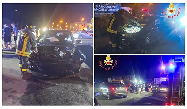 Incidente sulla SS106 a Crotone: quattro auto coinvolte e tre feriti (Video)