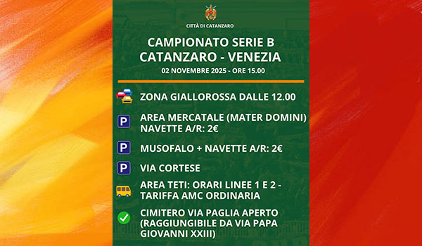 Catanzaro – Venezia: tutte le disposizioni per la “Zona Giallorossa”