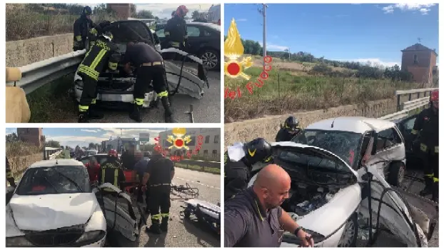 Incidente sulla SS106 a Cropani: estratta dalle lamiere la conducente di una Lancia Y.