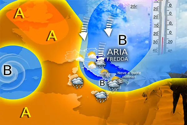 Meteo Italia: arriva il freddo da giovedì, piogge e neve sull'Appennino e rovesci al Centro-Sud