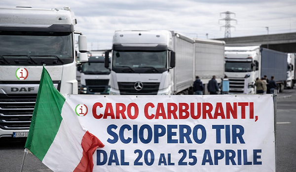 Caro carburanti e protesta dei tir in Italia: sciopero nazionale dal 20 al 25 aprile