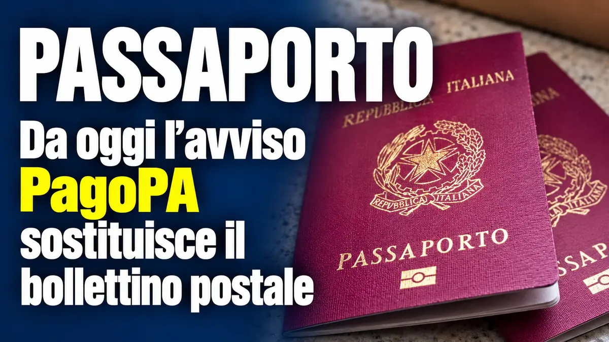 Passaporto: da oggi l'avviso PagoPA sostituisce il bollettino postale