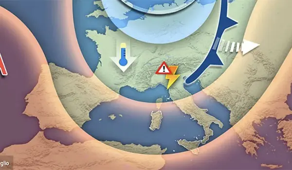 Violenti temporali in arrivo: stop al caldo intenso, allerta arancione su parte d’Italia