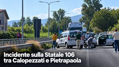Incidente sulla Statale 106 tra Calopezzati e Pietrapaola due veicoli coinvolti e traffico bloccato