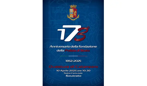 La Polizia di Stato compie 173 anni: mercoledì 10 aprile 2025 la celebrazione nazionale e locale dell’Anniversario