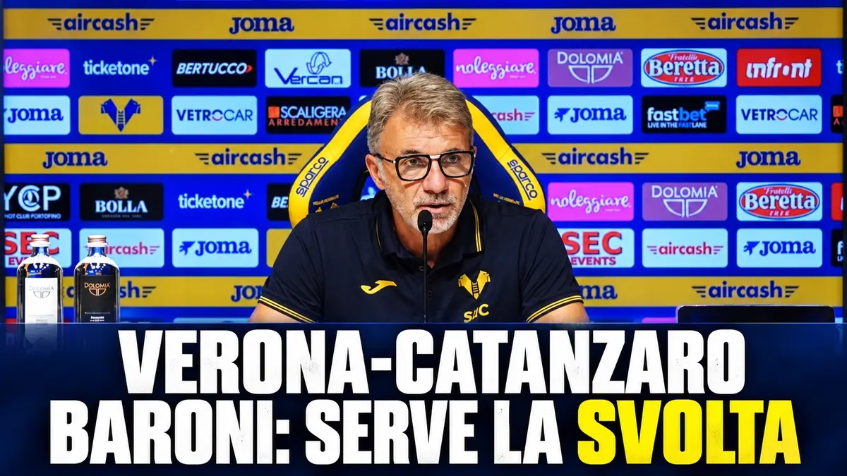 Verona, Baroni chiede una svolta contro il Catanzaro. Video