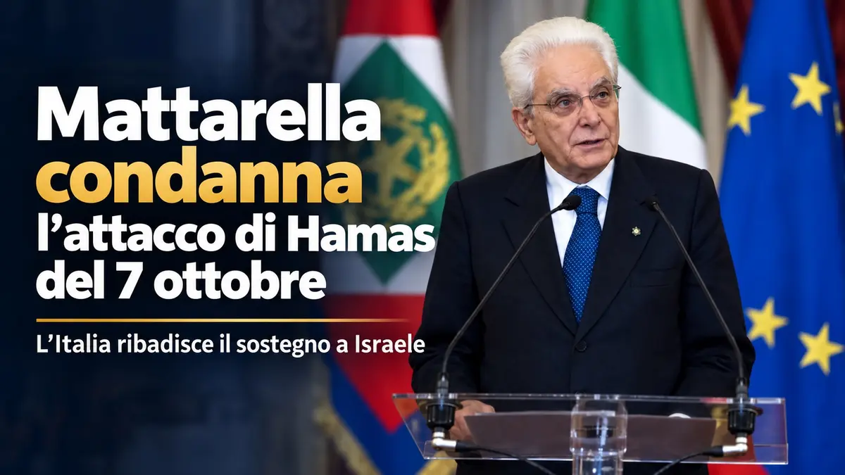 Mattarella condanna l'attacco di Hamas del 7 ottobre e ribadisce il sostegno dell'Italia a Israele
