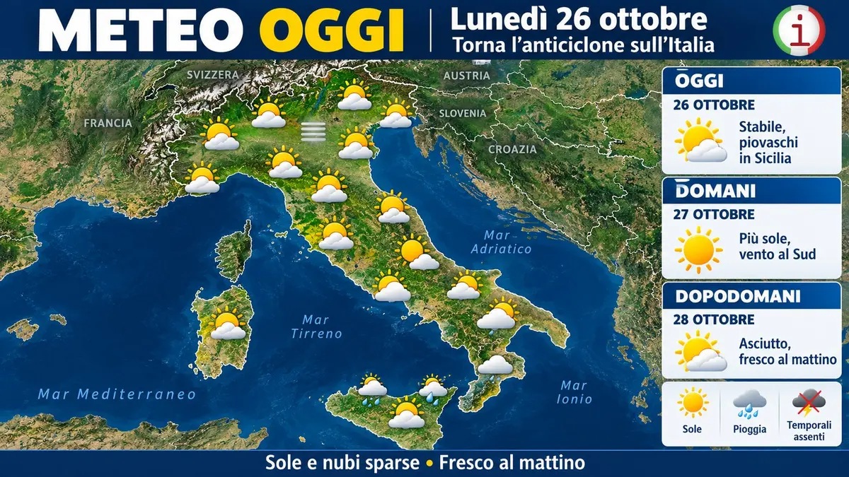Meteo ultima settimana di ottobre torna il sole ma il weekend resta incerto